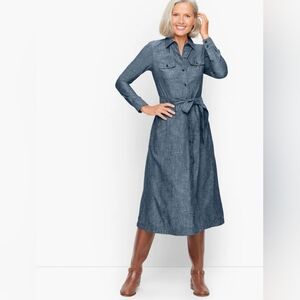 Talbots chambray shirt dress
